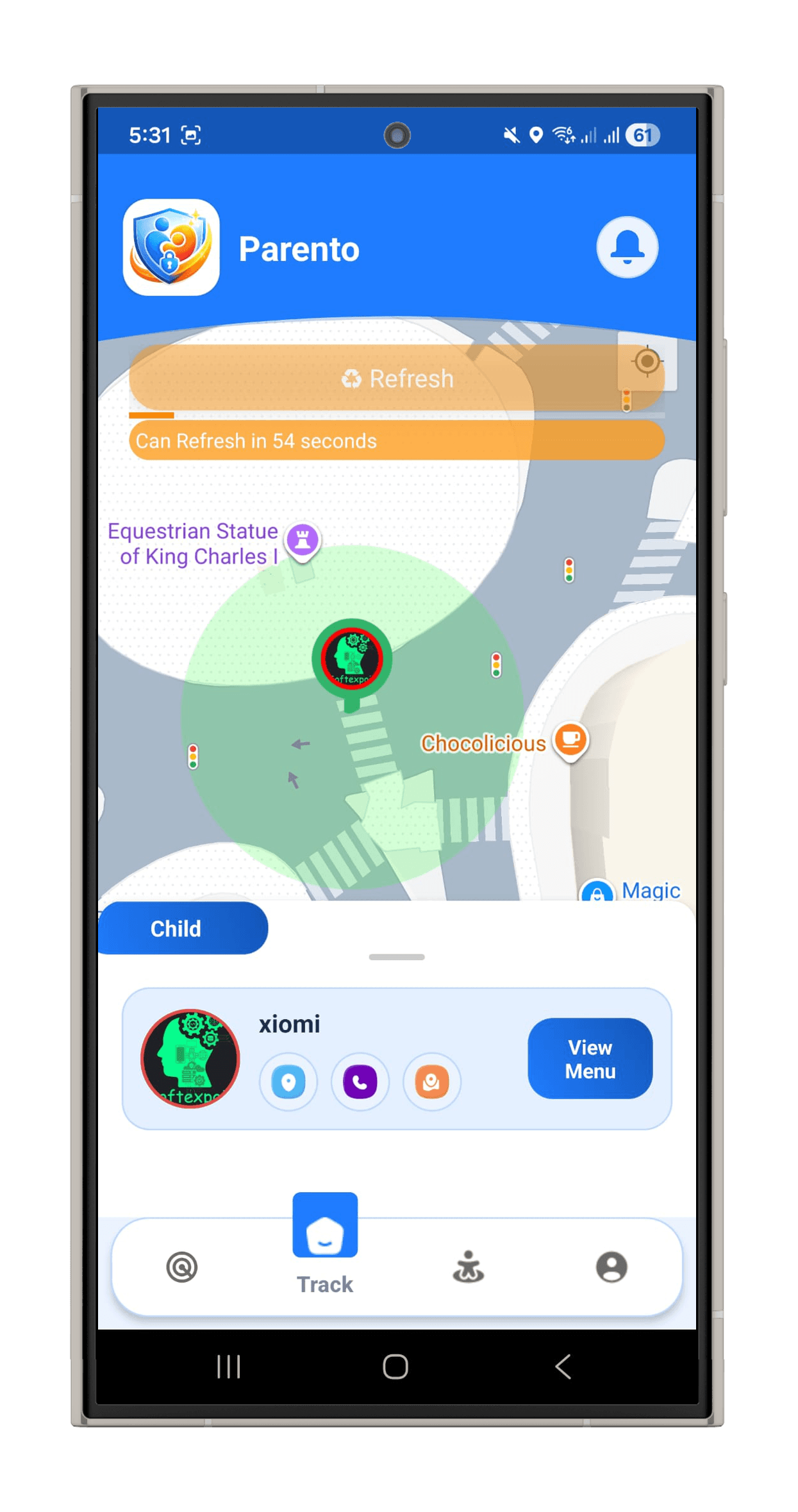 Android live location map