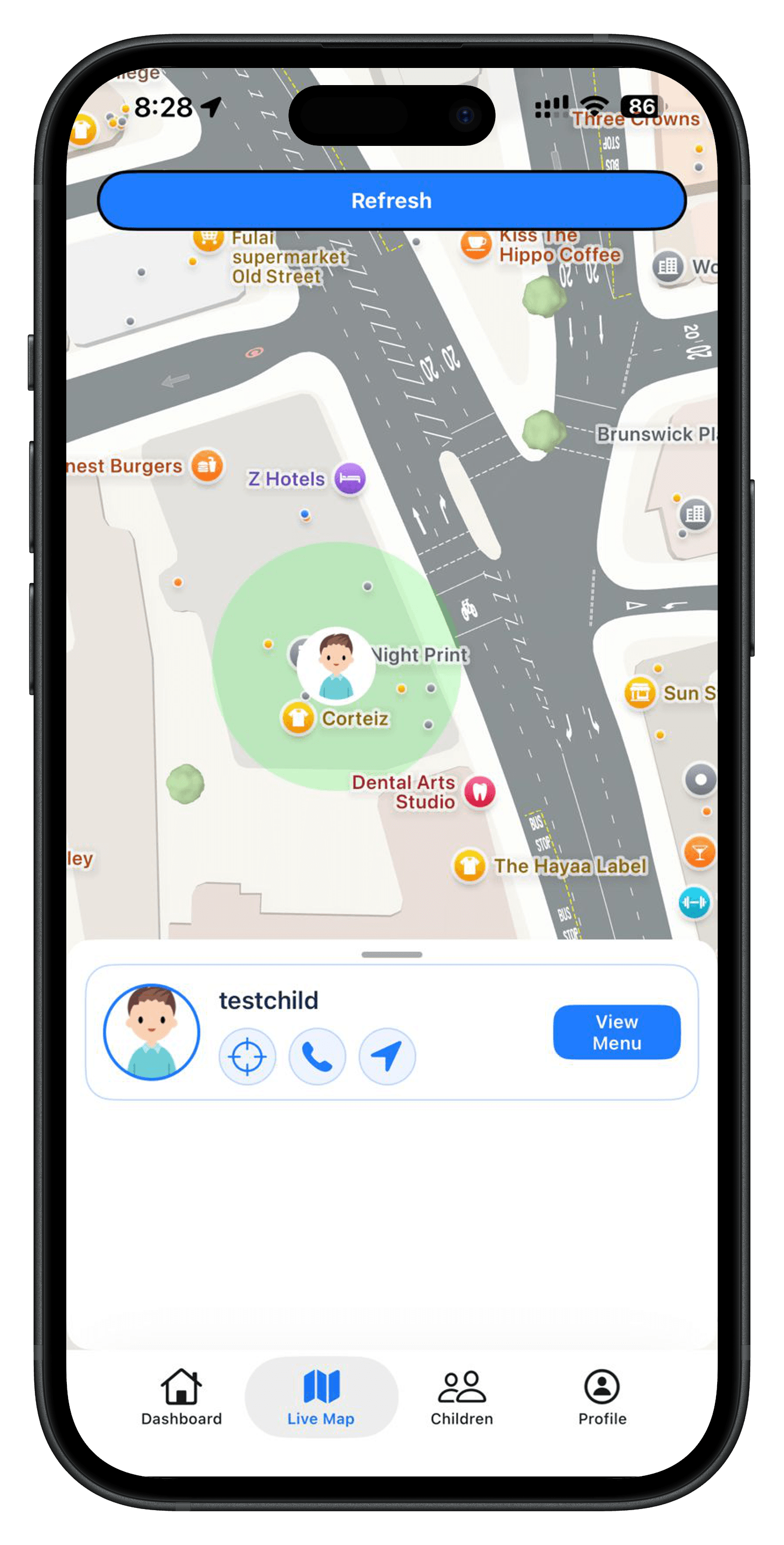 iOS live location map