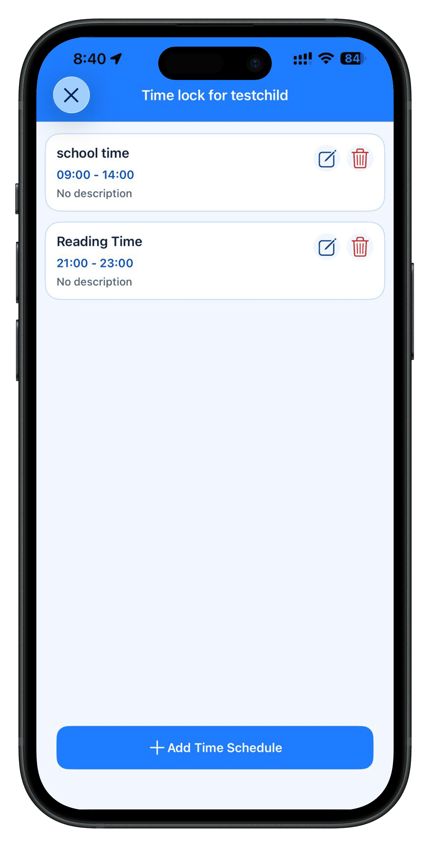 iOS time lock schedules