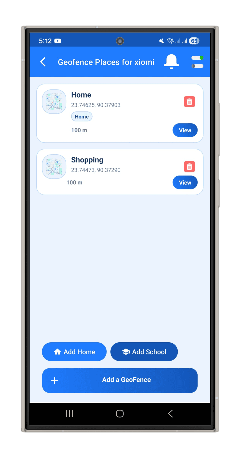 Real-Time Location & Safe Zones - view 3